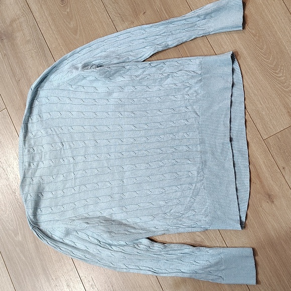 Light Blue Cable Knit Sweater, Merona woman sweater  , Ladies Size XXL - Picture 5 of 6